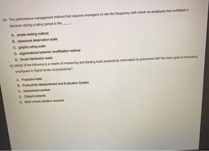 29. The performance management method that