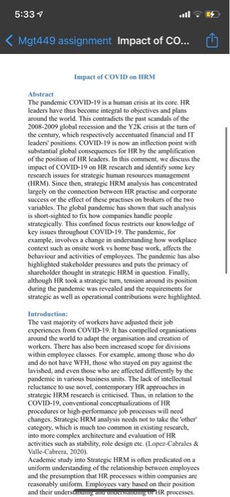 using this report answer the research