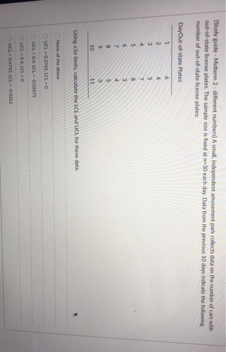 (Study guide - Midterm 2-different numbers) A
