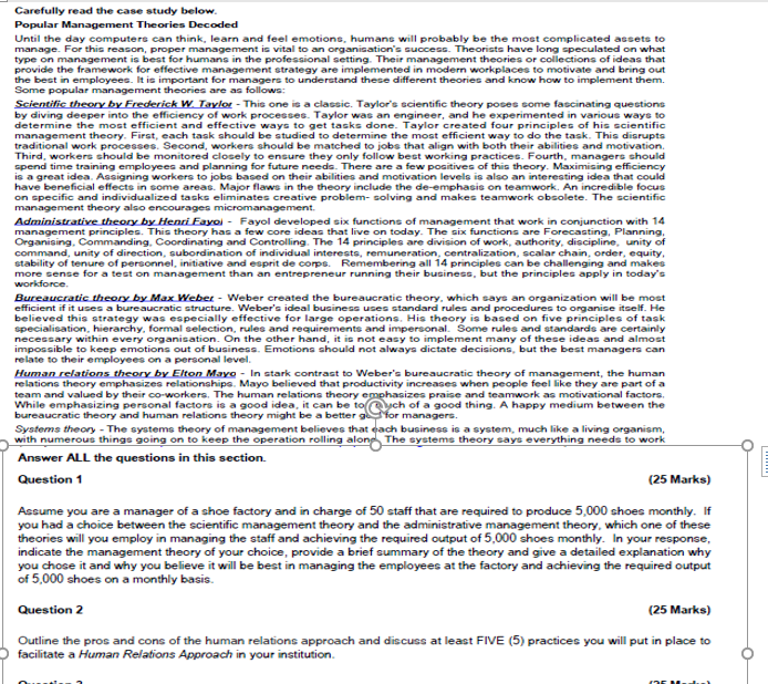 Carefully read the case study below. Popular