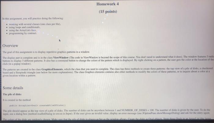 Homework 4 (15 points) In this assignment, you