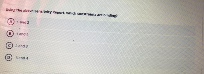 Sensitivity Report Adjustable Cells Cell $B$4