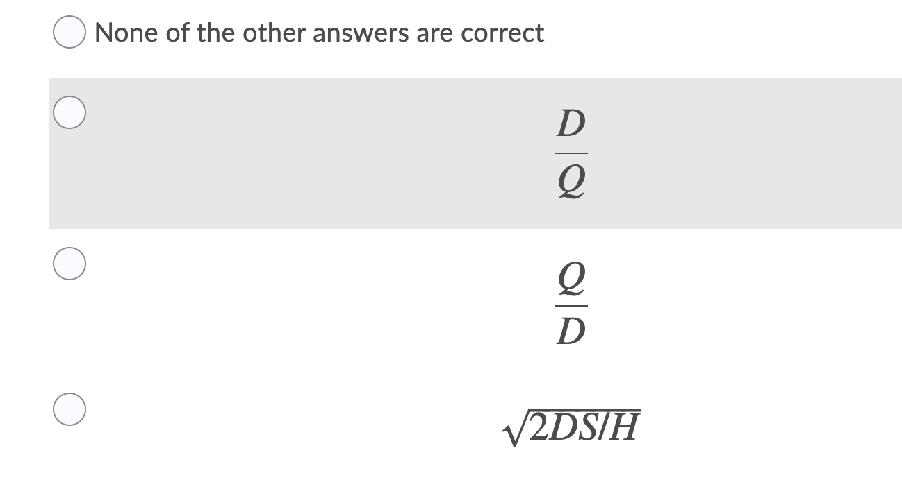 In the EOQ model with constant demand rate (and