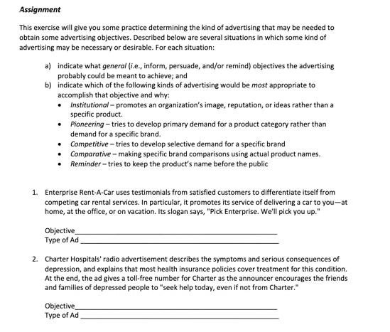 Assignment This exercise will give you some