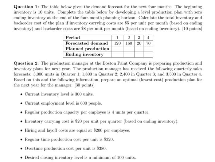 please provide excel formulas Question 1: The