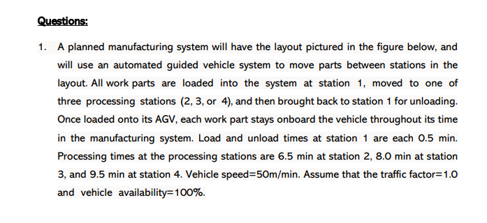 Questions: 1. A planned manufacturing system will