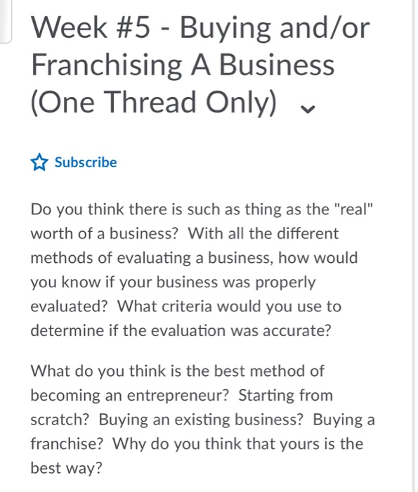 entrepreneurial management Week #5 - Buying