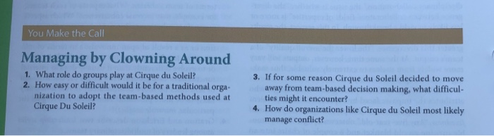 You Make the Call Managing by Clowning Around 1.