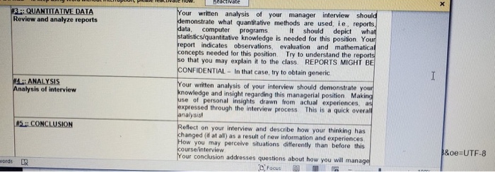A QUANTITATIVE DATA Review and analyze reports