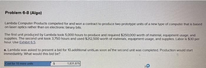 Problem 6-8 (Algo) Lambda Computer Products