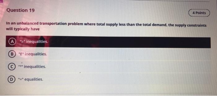 Question 19 4 Points In an unbalanced