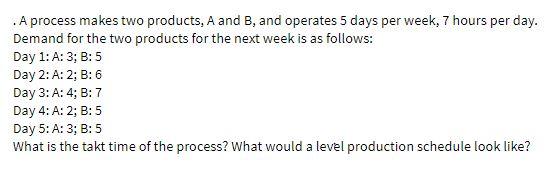 . . A process makes two products, A and B, and