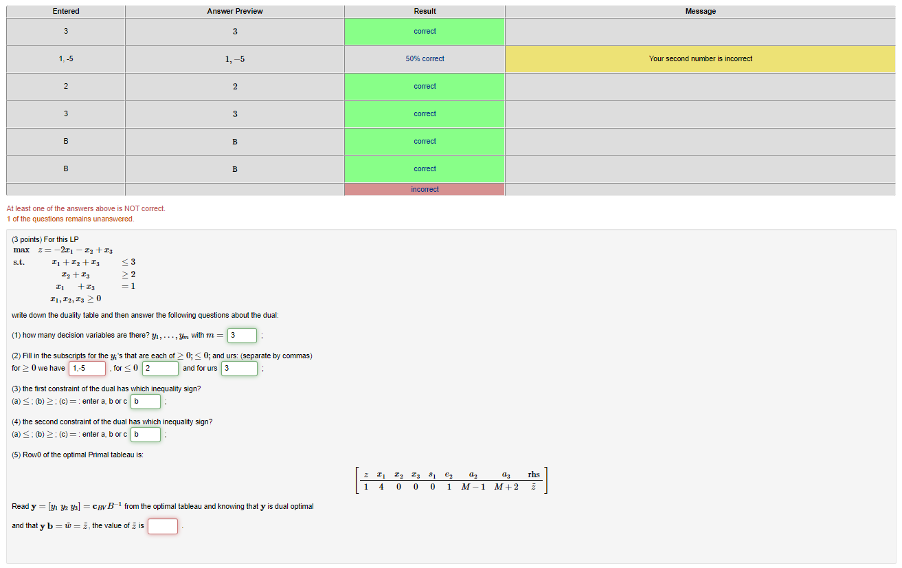 Entered Answer Preview Result Message 3 correct