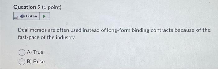 Question 7 (1 point) Listen Producer's