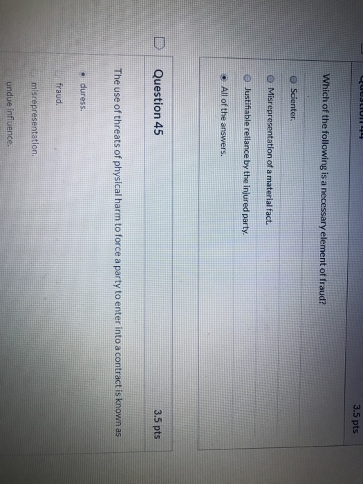 business law questions pleas help Question 42 3.5