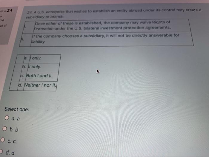 on 24 utor 24. A U.S. enterprise that wishes to