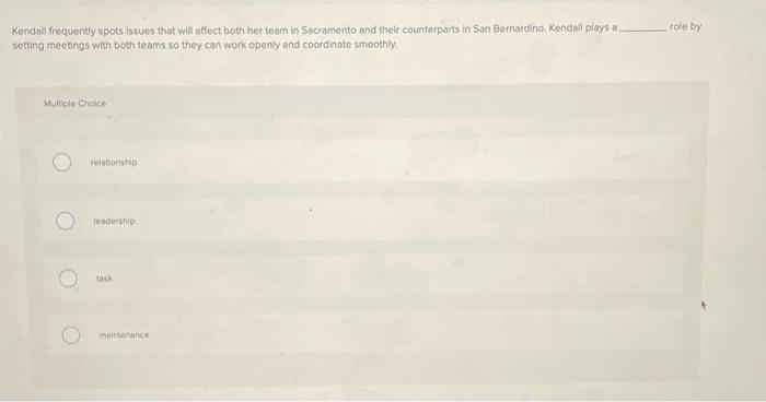 role by Kendall frequently spots issues that will