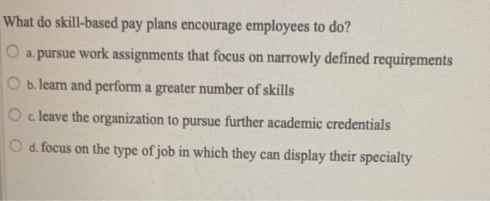 What do skill-based pay plans encourage employees