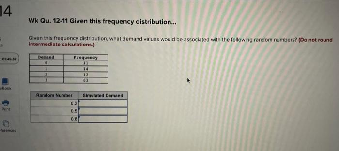 14 Wk Qu. 12-11 Given this frequency