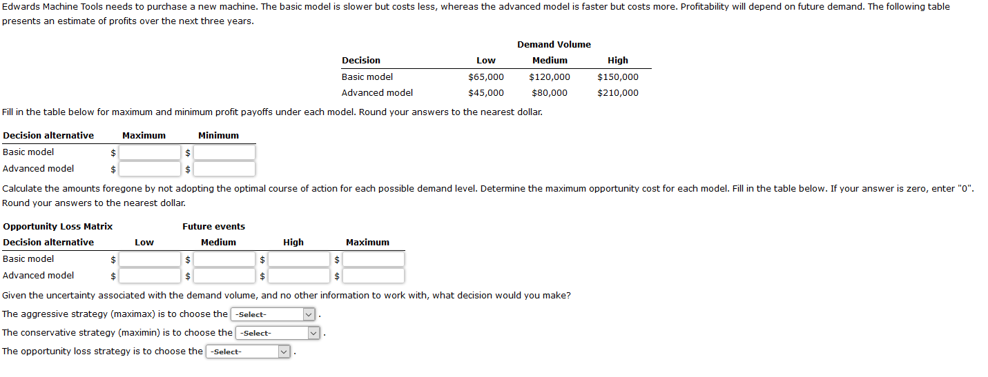 Edwards Machine Tools needs to purchase a new