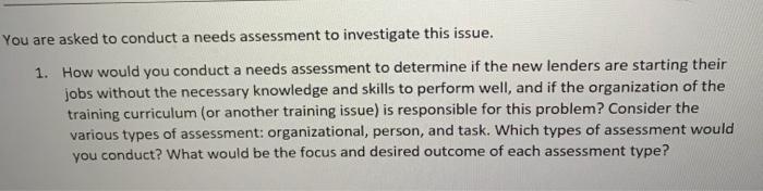 Determining Training Needs at Summit Credit