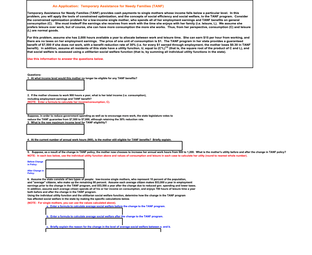 An Application: Temporary Assistance for Needy