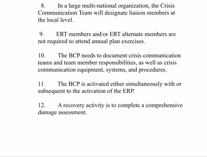 plese enswer True or False? 8. In a large