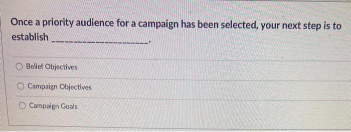 Once a priority audience for a campaign has been