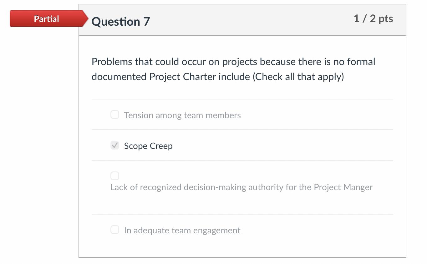 Problems that could occur on projects because
