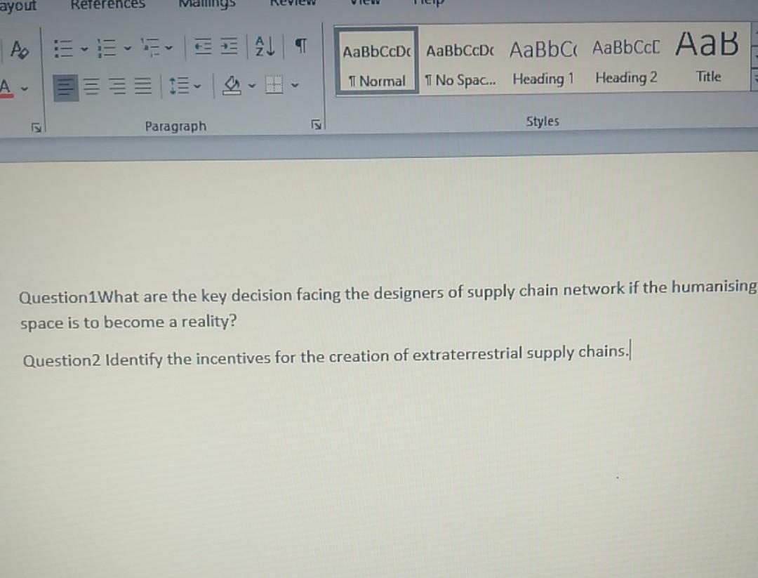 ayout References Mang to E ALT | D 1 No Spac...