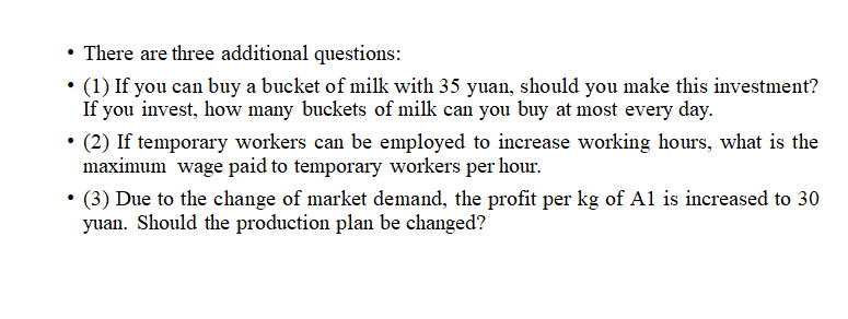 Solve by using Lingo only. There are three