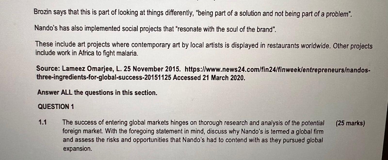 hi please assist SECTION A Read the article below