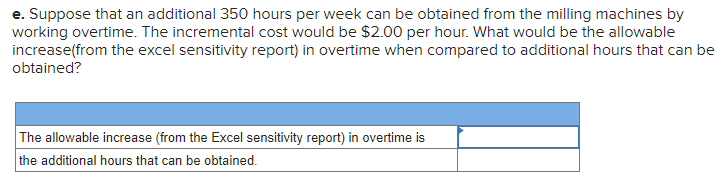 PLEASE JUST ANSWER QUESTION LETTER E, I ALREADY