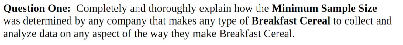 give an example and define Question One: