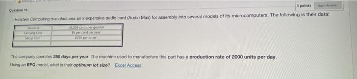 3 points Save A Questions Holstein Computing