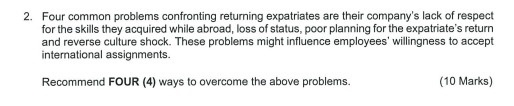 2. Four common problems confronting returning