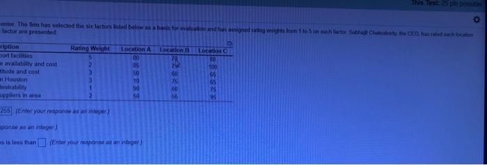 part a has options location a, b and c Pan