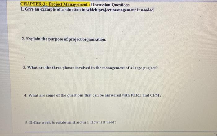 CHAPTER-3: Project Management: Discussion