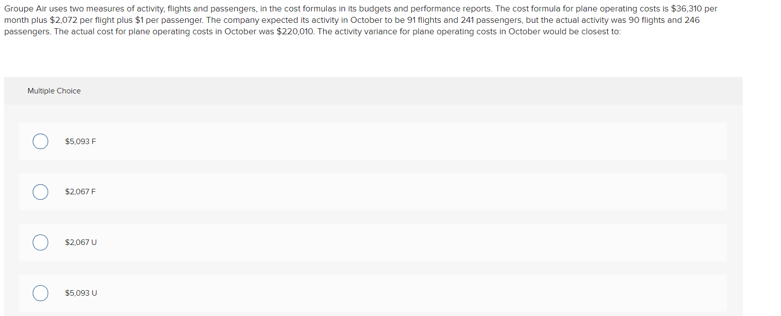 Groupe Air uses two measures of activity, flights
