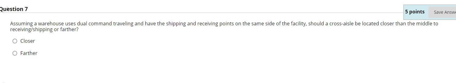 Question 7 5 points Save Answe Assuming a