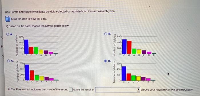 Use Pareto analysis to investigate the data