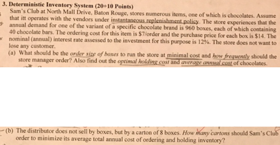 Please do part a and b. 3. Deterministic