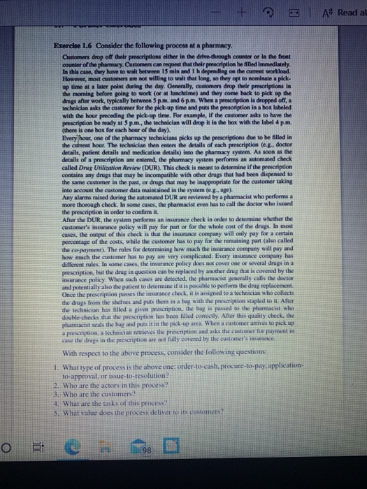 | A Read al Exercise 1.6 Consider the following