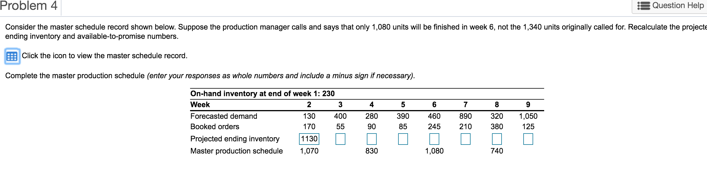 Problem 4 Question Help Consider the master
