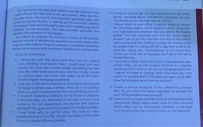 Case 5.1 Answer Questions 1 and 2 for arranging a