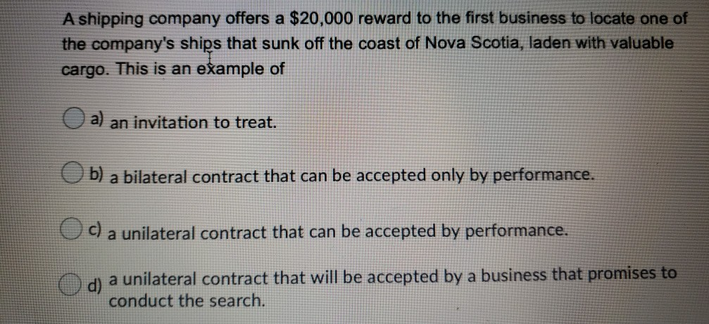 A shipping company offers a $20,000 reward to the