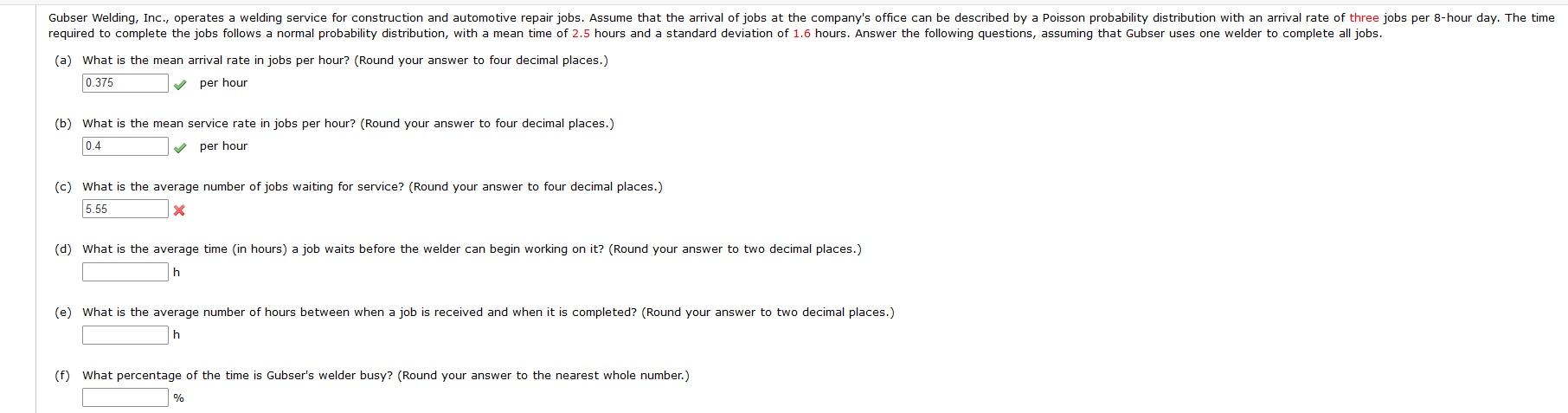 (a) What is the mean arrival rate in jobs per