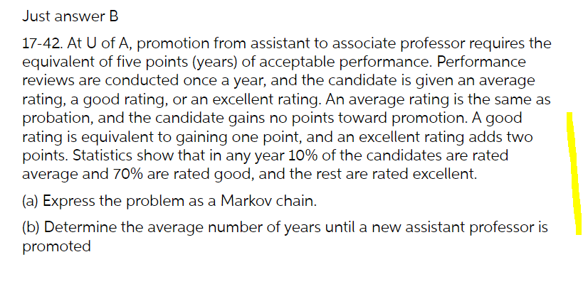 Just answer B 17-42. At U of A, promotion from