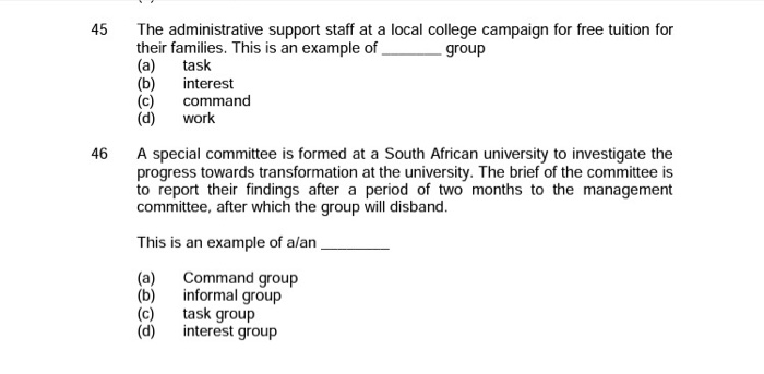 45 46 The administrative support staff at a local