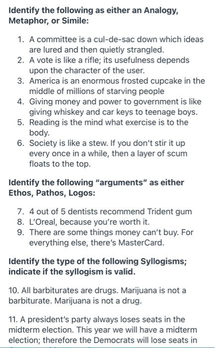 pls answer asap Identify the following as either